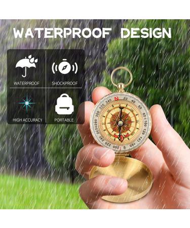 Buy Waterproof Outdoor Compass - Portable Hiking Compass with Luminous Jacks for Camping & Adventures (Golden) - Buy Online on GoSupps.com