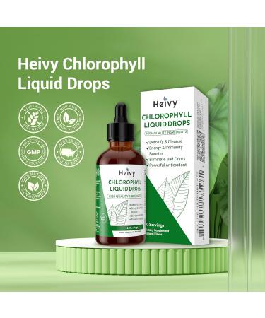 Heivy Chlorophyll Liquid Drops, Internal Deodorizer, Detox & Cleanse, Powerful Antioxidant, Support Overall Health, 100% Natural and Gluten Free, 2 fl oz (60ml) - Buy Online on GoSupps.com
