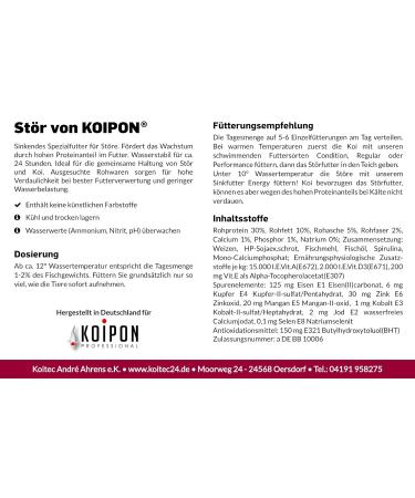 Koipon Premium 3 kg Disturbance Food for Sturgeon & Koi - 6mm Pond Pellets for Healthy Garden Ponds - Buy Online on GoSupps.com