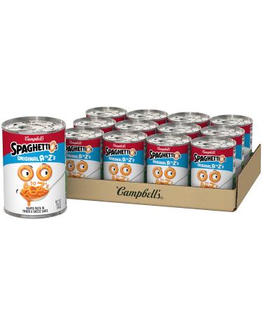 SpaghettiOs Original A to Z's Canned Pasta Healthy Snack for Kids and Adults 15.8 OZ Can (Pack of 12) 15.8 Ounce (Pack of 12)