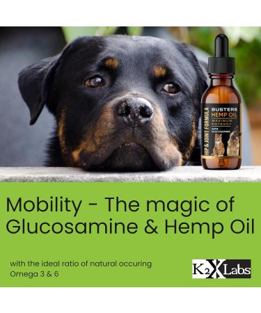 Buy Busters Hip and Joint Hemp Oil Formula for Dogs | Glucosamine Enriched Pain Relief & Mobility Support for Pets - Buy Online on GoSupps.com