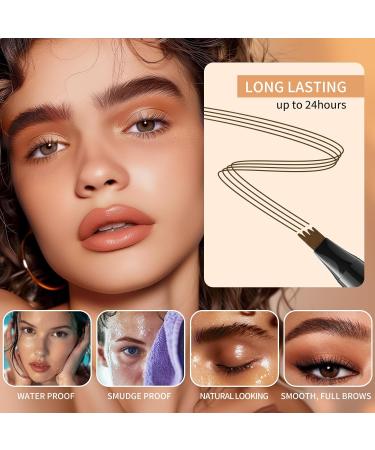 Microblading Eyebrow Pencil Eyebrow Pencil Magical 2-In-1 Eye Brow Pencils For Women With 4-Fork-Tip & Precise Brush-Tip Create Natural Hair-Like Brows Waterproofing Last All-Day (04#) - Buy Online on GoSupps.com