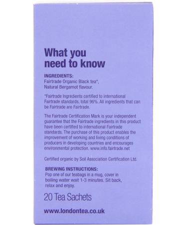 London Tea Organic Earl Grey Teabags 20 bags - Buy Online on GoSupps.com