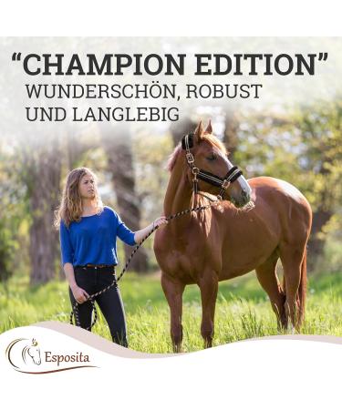 Esposita Halfter Champion Edition - Soft Fluffy Synthetic Fur Halter (COB/VB Black/Rose Gold) - Buy Online on GoSupps.com