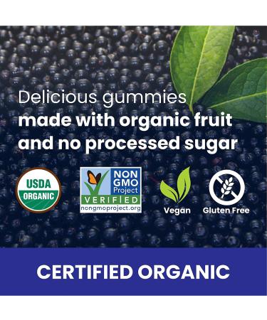 Fruily Organic Elderberry Immune Support Gummies - Vitamins C & D, Zinc, 50 Mixed Fruit - Buy Online on GoSupps.com