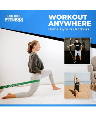 Pull Up Resistance Bands Set by Iron Core Fitness - Strength, Power, Flexibility Training for Home or Gym. Includes eBooks and Workout Chart. 5 Set - Green Purple Black Red Yellow - Buy Online on GoSupps.com