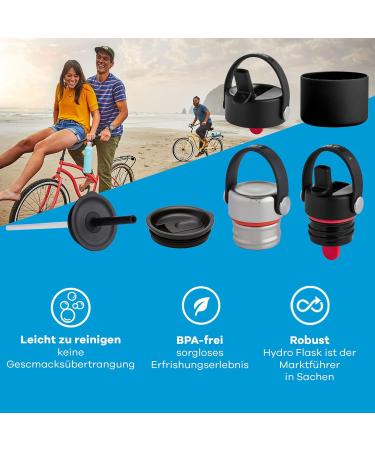 Hydro Flask Straw Lid - Leak-Proof Honeycomb Insulated BPA-Free Dishwasher Safe - Black Cap for Optimal Performance - Buy Online on GoSupps.com