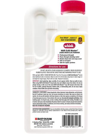 Whink 6217 Hair Clog Blaster 32oz - Powerful Drain Cleaner for Stubborn Clogs - Buy Online on GoSupps.com