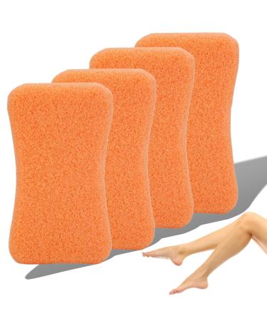 Feet Pumice Stone - 4 Pieces Foot Care Callus Peeling Stone Feet Hard Skin Pedicure Scrubber Remove (Orange) - Rough Stone