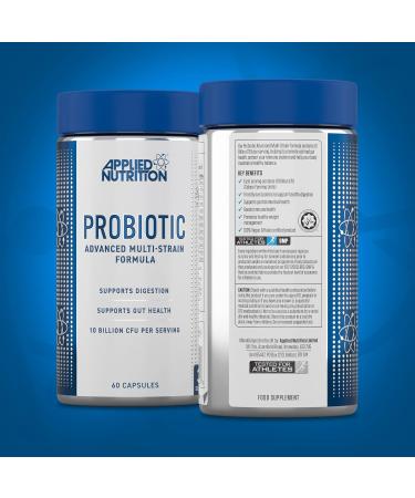 Applied Nutrition Advanced Multi Strain Probiotic - Vegan Digestive Enzyme Supplement with Lactobacillus Acidophilus | 60 Capsules for Optimal Gut Health - Buy Online on GoSupps.com