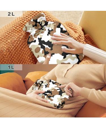 Hot Water Bottle 2L with Camouflage Cover | Desert Hot Water Bag for Pain Relief & Winter Warmth - Buy Online on GoSupps.com
