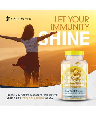 GANNON MED Vitamin D Supplement 5000 IU - 500 Softgel Family Pack | Bone & Muscle Support | Immune Health | Made in USA | Non-GMO - Buy Online on GoSupps.com