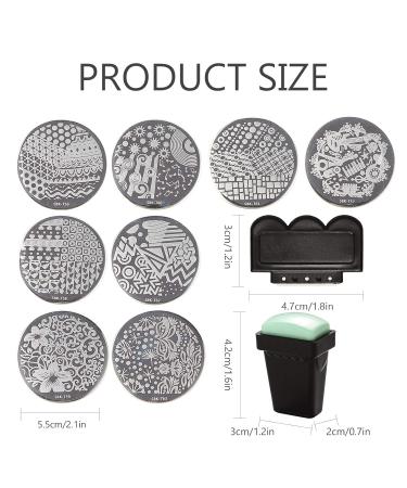 Niceneeded Nail Art Stamping Kit - 8 Round Plates Nail Stamp Scraper & DIY Tools for Creative Nail Designs - Buy Online on GoSupps.com
