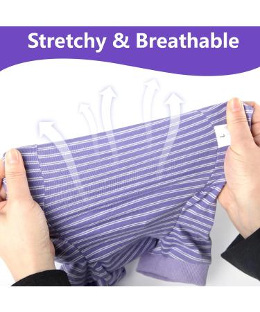Lianzimau Katzenbody for Cats Post-Op | Long-Sleeved Catwear with E-Neck Band | Purple Streaked | M Size (1 Pack) - International Shipping Available - Buy Online on GoSupps.com