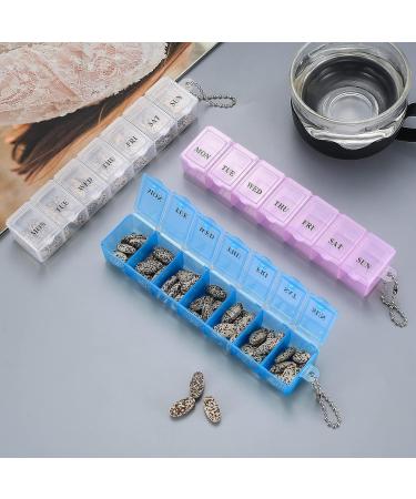 3 Pieces Pill Box Organiser Pill Dispenser Box 7 Day Pill Box Organiser One Time a Day Weekly Pill Box Pill Organiser for Medication Supplements Vitamins Cod Liver Oil - Buy Online on GoSupps.com