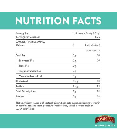 Pompeian Grapeseed Oil Non-Stick Cooking Spray 5 Fl Oz - Gluten Free, Non-GMO, Ideal for Stir-Frying, Grilling, and Sauteing - Single Bottle - Buy Online on GoSupps.com