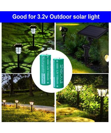 Buy Shockli 18500 3.2V Solar Batteries - 1100mAh LiFePO4 Rechargeable for Outdoor Solar Lights (3-Pack - Buy Online on GoSupps.com
