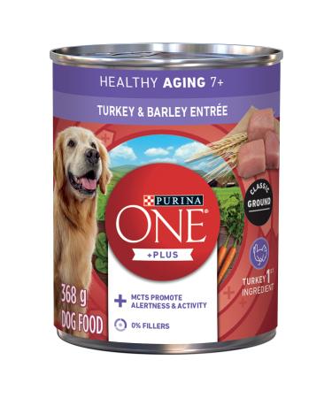Purina ONE Senior Wet Dog Food Healthy Aging 7+ Turkey & Barley Entree - 368 g Can