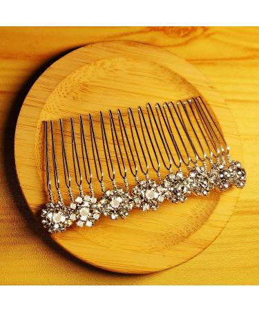 MazBff Bridal Rhinestone Hair Comb Set - Crystal Flower Wedding Hair Clips for Women/Girls - Buy Online on GoSupps.com