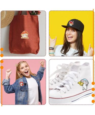 Mushroom Patch Iron-Ons - 48 Pcs Mini Nature Stickers for Clothes, Hats, Shoes - DIY Embroidery Applique Sewing Patch (Mushroom Style) - Buy Online on GoSupps.com