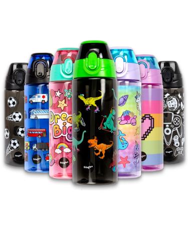 Fringoo Kids Water Bottle with Straw 100% Leak Proof BPA Free 600ml Bottle for School Nursery Travel Kids Dinosaur Skaters 600ml Dinosaur Skaters 600 ml