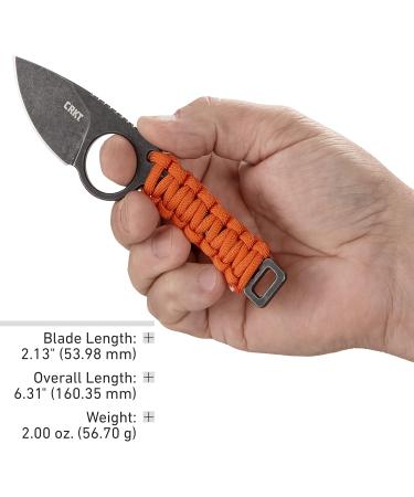 CRKT Capflying Knife EDC | Solid Blade Drop Point Knife with Black Stonewash | Orange Handle with Wrapped Cord | International Shipping Available - Buy Online on GoSupps.com