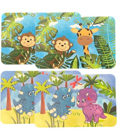 CounterArt Dinosaurs & Jungle Reversible Plastic Placemat Set - 4 Pack - Made in USA - Buy Online on GoSupps.com