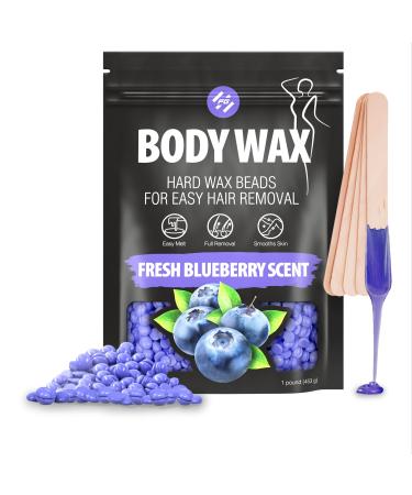 Wax Beads (Fit Gel) Hard Wax Beads for Hair Removal  Waxing Beads  Bikini Wax  Body Wax  Brazilian Wax  Waxing Beads  Cera Para Depilar Todo el Cuerpo (1 Pound) 1 Pound (Pack of 1) Blueberry