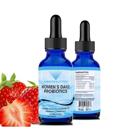 Absonutrix Women s Daily Probiotics 390 mg 4 Oz Liquid 302 Servings Made in USA Quick Absorption Quality Potent Ingredients Non-GMO GMP Certified Facility Cruelty-Free Products