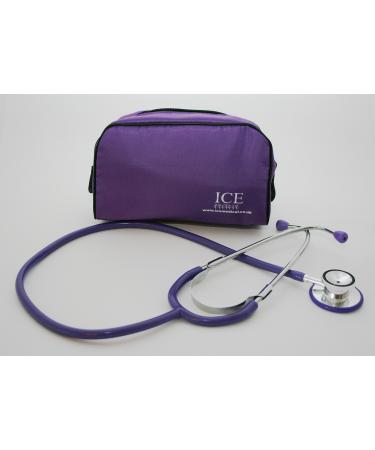 ICE Medical Purple Stethoscope - Dual Head in Purple Bag