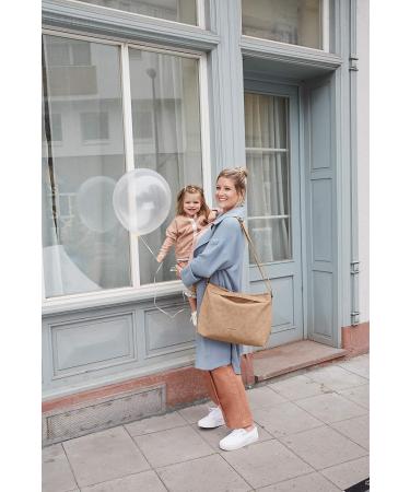 L SSIG Vegan Leather Baby Diaper Bag - Tender Shoulder Bag in Camel | Stylish & Functional Accessories for Moms - Buy Online on GoSupps.com