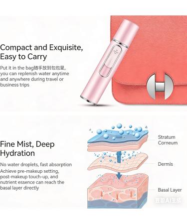 Portable Nano Mist Facial Sprayer Handheld Facial Hydration Device for Serum & Toner Infusion Makeup Setting & Daily Moisturizing Travel-Friendly Face Humidifier - Buy Online on GoSupps.com