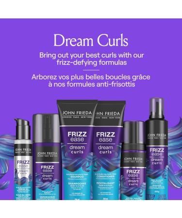 John Frieda Dream Curls Set SLS/SLES Sulfate Free Shampoo and Conditioner + Mousse frizz-defying hair care for defined and nourished curls (2x 250mL + 210 G) - Buy Online on GoSupps.com