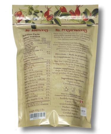 Foothills Naturals Rosehips Organic Cut Seedless - 1 Pound (454 Grams) for Tea Tonic Gourmet Cooking - Buy Online on GoSupps.com