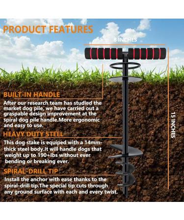 Sliridog 9.2m Dog Cable & Stake | Heavy-Duty Anchor for Large Dogs up to 86kg | Ideal for Courtyards Camping & Beach | Premium Outdoor Dog Pile (30ft Black) - Buy Online on GoSupps.com