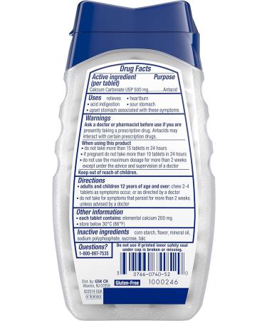 Tums Regular Strength Peppermint Calcium & Antacid - 150 Tablets - Buy Online on GoSupps.com