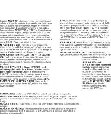 Nicorette Nicotine Gum Quit Smoking and Smoking Cessation Aid Ultra Fresh Mint 2mg 210 pieces 2mg ULTRA FRESH MINT 210 count (Pack of 1) - Buy Online on GoSupps.com