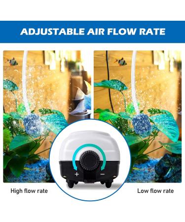 Buy Adjustable 3.5W Quiet Aquarium Air Pump with 2 Air Holes Air Stone & Check Valves - Ideal for Hydroponic Aquariums - International Shipping Available - Buy Online on GoSupps.com