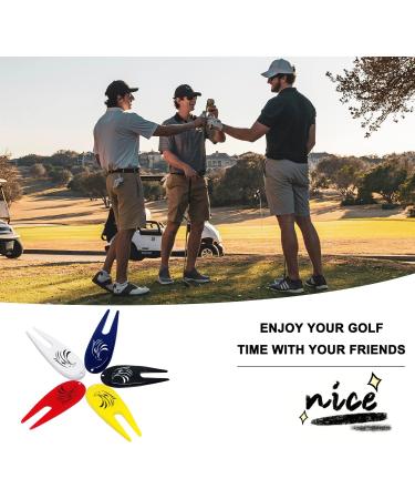 Adhere 10pcs Golf Divot Repair Tools - Plastic Pitchforks (5 Color Mix Pack) - Printed Design - Buy Online on GoSupps.com