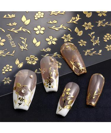 4 Sheets Flower Nail Stickers for Nail Art Stickers Nail Decals Self Adhesive Cherry Blossom Flowers for Women Nail Salon Decoration - Buy Online on GoSupps.com