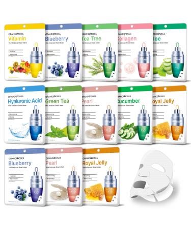  Orangeroses  13 Pcs Combo Vital Ampoule Sheet Mask  Korean Facial Skincare Sheet | Simple & Effective Skincare Routine | Moisturization | Wrinkle Care | Brightening (New Upgraded Mask) - Buy Online on GoSupps.com