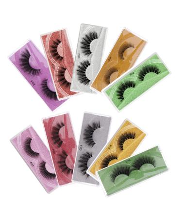 minkissy 10 Pairs False Eyelashes Set False Lashes Magnetic False Eyelashes Lashes Bulk Black Eyelash Fake Eyelashes for Women Handmade Eyelashes Cross Imitation Makeup Tools 3d