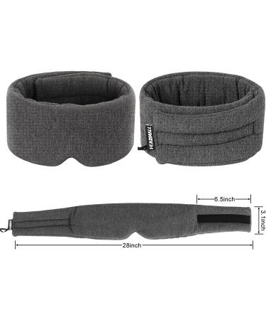 100% Cotton Blackout Sleep Mask - Soft & Comfortable Eye Cover for Men & Women | Light Blocking, Adjustable Blindfold for Airplane Travel - Misty Grey - Buy Online on GoSupps.com
