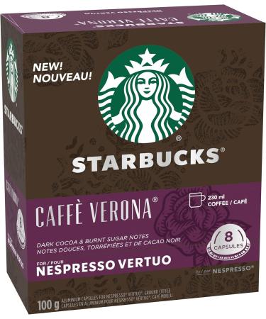Starbucks by Nespresso Veranda Blend Blonde Roast Coffee Pods Nespresso Vertuo Line Compatible Capsules 8 Coffee Pods & VertuoLine Caffe Verona - 8 Pack Coffee + COFFEE Veranda 1 g (Pack of 1) - Buy Online on GoSupps.com