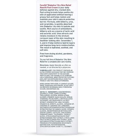 CeraVe Diabetic Hand & Foot Cream for Dry Skin | Fragrance-Free | 3 oz - Buy Online on GoSupps.com