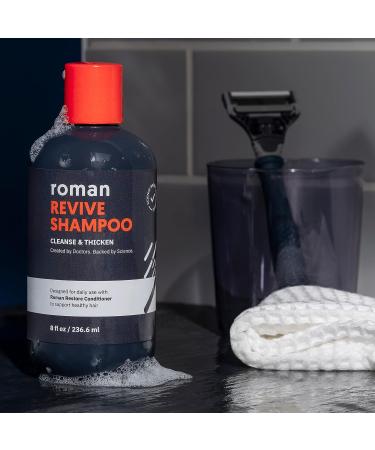 Roman Men's Revive Shampoo | Peppermint Infused for Thicker-Looking Hair | Saw Palmetto, Pumpkin Seed Oil, and Caffeine Formula | Sulfate, Paraben, and Phthalate-Free | 8 fl oz - Buy Online on GoSupps.com