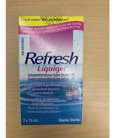 Refresh Liquigel Ophthalmic Solution Lubricant Eye Drops Persistent Dryness and Irritation 2x15ml - Buy Online on GoSupps.com