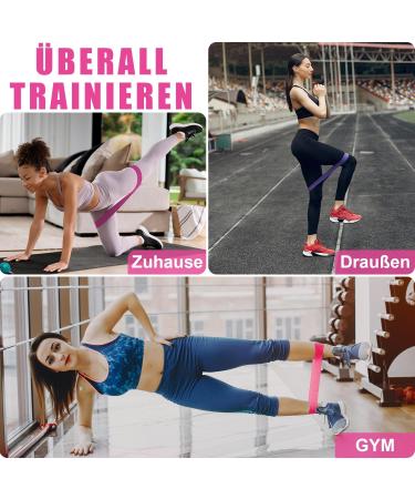 Potok 5 Set Fitness Straps - Resistance Tapes in 5 Strengths | Natural Latex Gym Bands for Muscle Building Pilates & Yoga - Includes Carrying Bags - Buy Online on GoSupps.com