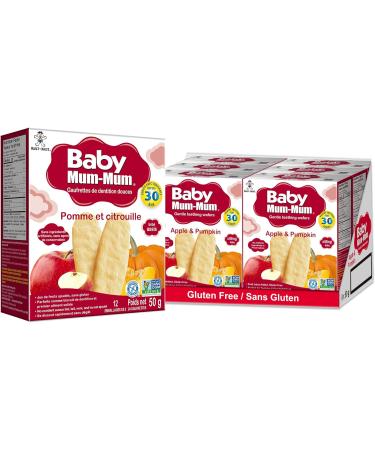 Hot-Kid Baby Mum-Mum Rice Rusks Apple & Pumpkin Gluten Free Allergen Free Non-GMO Rice Teether Cookie 50gms 24 Rusks per box - Case pack of 6 - Buy Online on GoSupps.com
