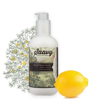 Saavy Naturals Organic Moisturizer Body Cream - Yuzu & Meyer Lemon | Vegan Gluten-Free Skin Care for Men & Women - 8 Oz - Buy Online on GoSupps.com